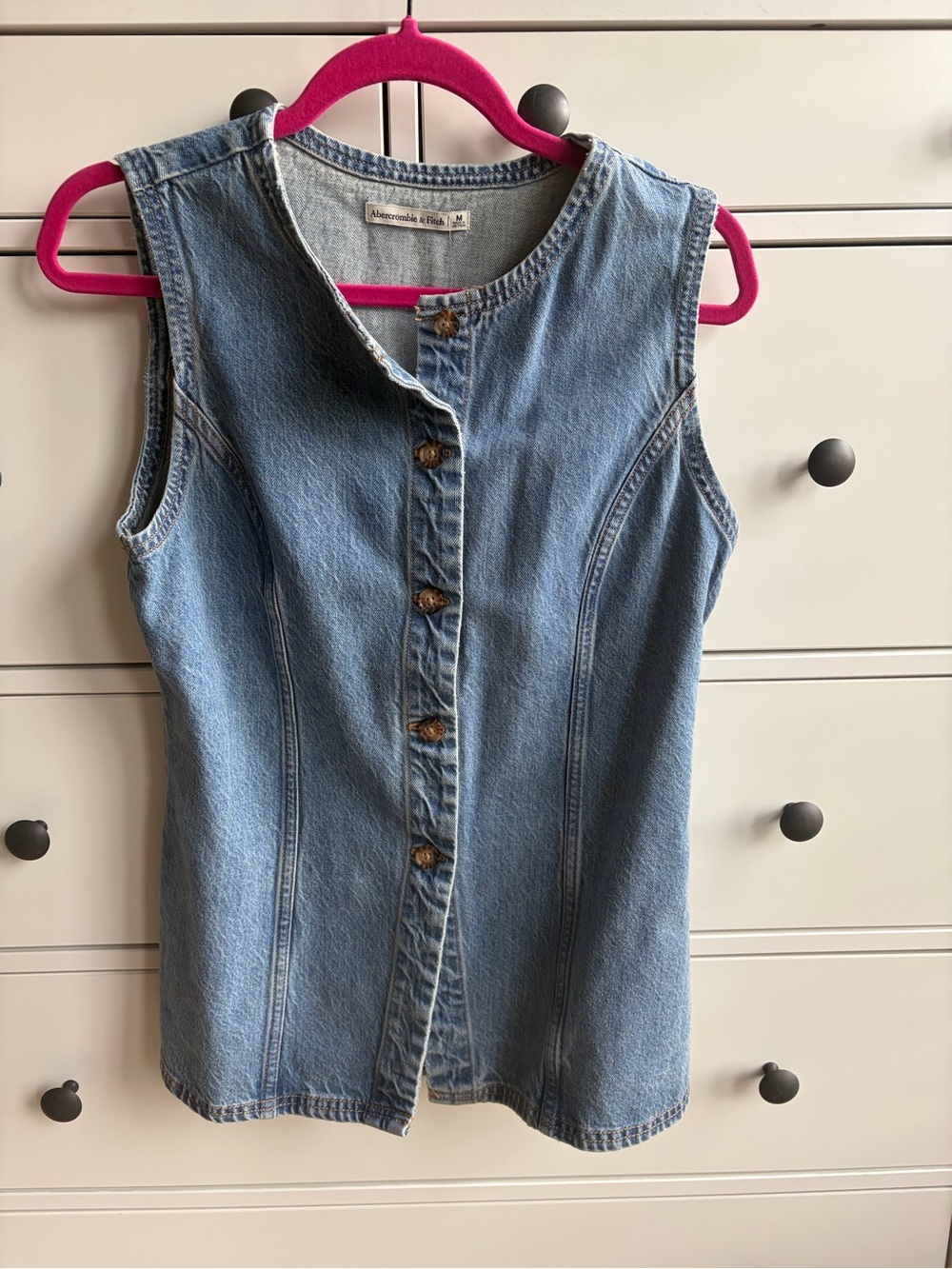 Abercrombie & Fitch Longline Denim Vest